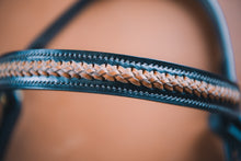 Load image into Gallery viewer, Contrast Browband light braid on a dark browband but can also be supplied as a dark braid on a light browband. Please state your preference when ordering.
